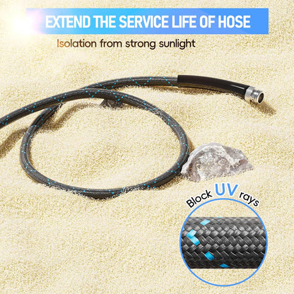 SPECILITE Garden Hose 75ft, 3-Layer Flexible Water Hose with 8 Pattern Spray Nozzle, Non-Expanding & Lightweight Stainless Steel Hose for Yard, Lawn, Outdoor-Leak Proof, No-kink & Tangle-free