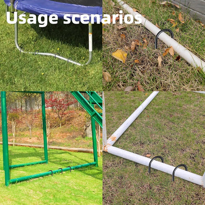 36 Pieces 12-Inch Garden Ground Stakes Galvanized Steel J Shape Hook Rebar Stake - Heavy Duty Anchors for Tents, Position Kits,Fences, and Trampolines
