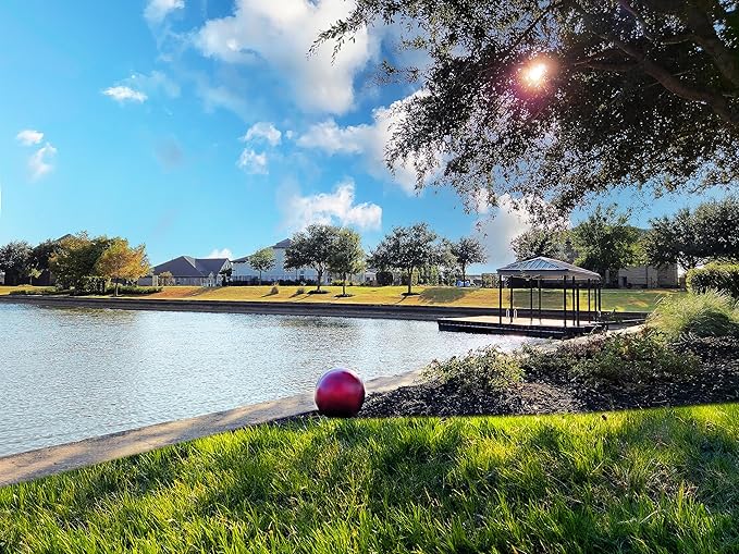 Lulu Decor, 12 Red Matt Finish, Stainless Steel Gazing Mirror Ball, Smooth Finish Garden Decoration Globe