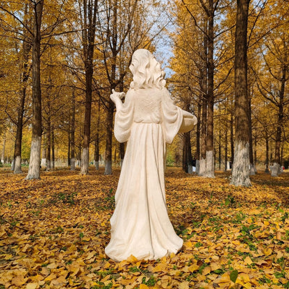 Garden Nymph Girl Maid Statue 40'' Super High Woman Garden Statue with Holding Birdbath Bird Bath Bowl Outdoor Patio Yard Lawn Decor