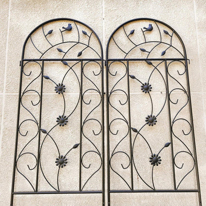 Metal Garden Trellis Rustproof Trellis for Climbing Plants Outdoor Flower Support Bird Deco (Brown-4 Pack, 86.7"x19.7")