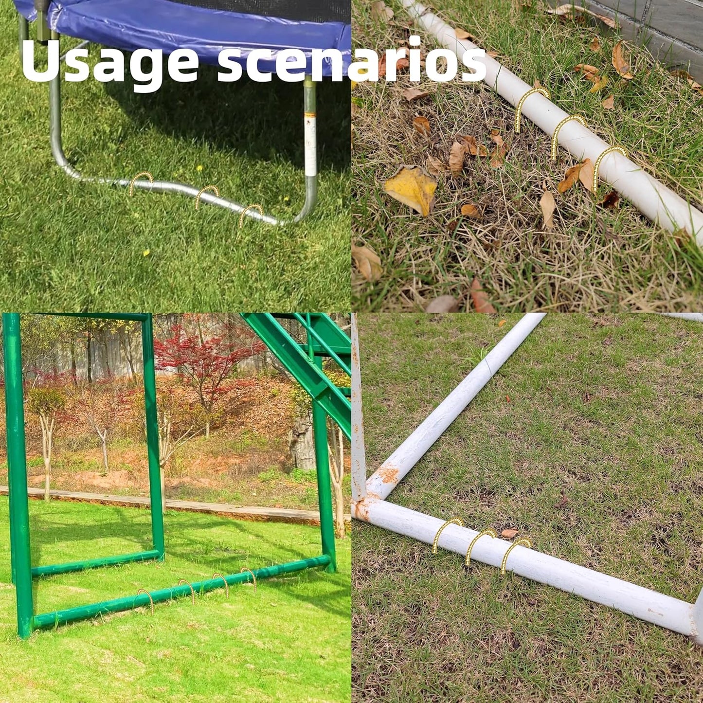 22 Pack 12 Inch Rebar Stakes Anti-Rust Galvanized Steel U Shape Hook Strong Ground Anchors for Tents, Position Kits, Fences, Trampolines Landscape Fabric for Farm Garden