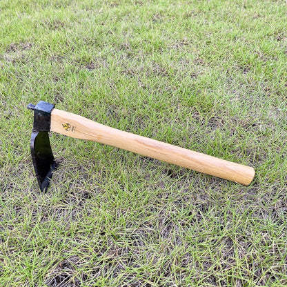 14 Inch Heavy Duty Curved Hoe, Without Welding, Gardening Tool, Oak Handle, for Digging, Weeding, and Planting