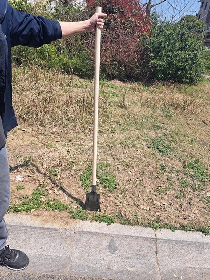 59 inch Wood Handle Ice Chopper and Lawn Edger, Weeding Tools Gardening Flat Spade for Lawn Edging, Ice Scraper, Steel Head Wood Handle