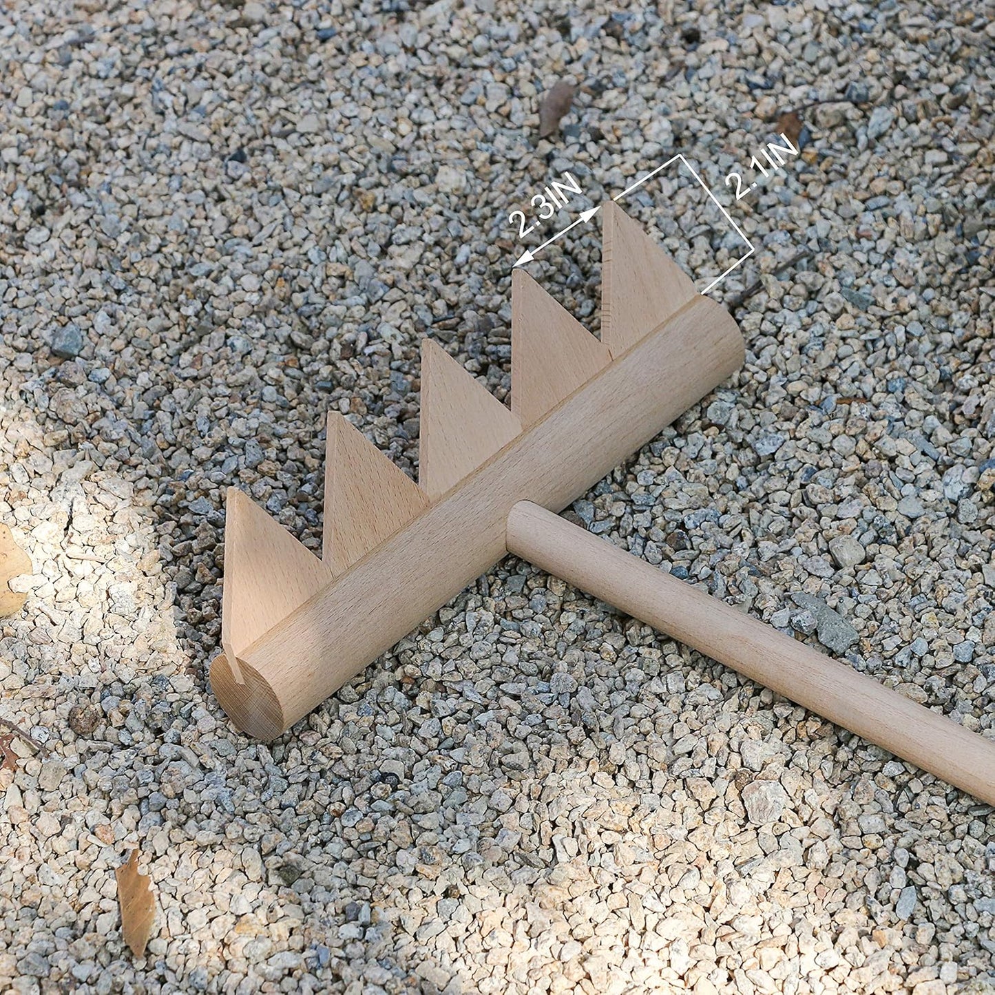 Outdoor Zen Garden Rake Large - Japanese Sand Rock Garden Rake Tool - 48" Long 5 Tine Solid Oak - DIY Stress Relief Gifts for Adult