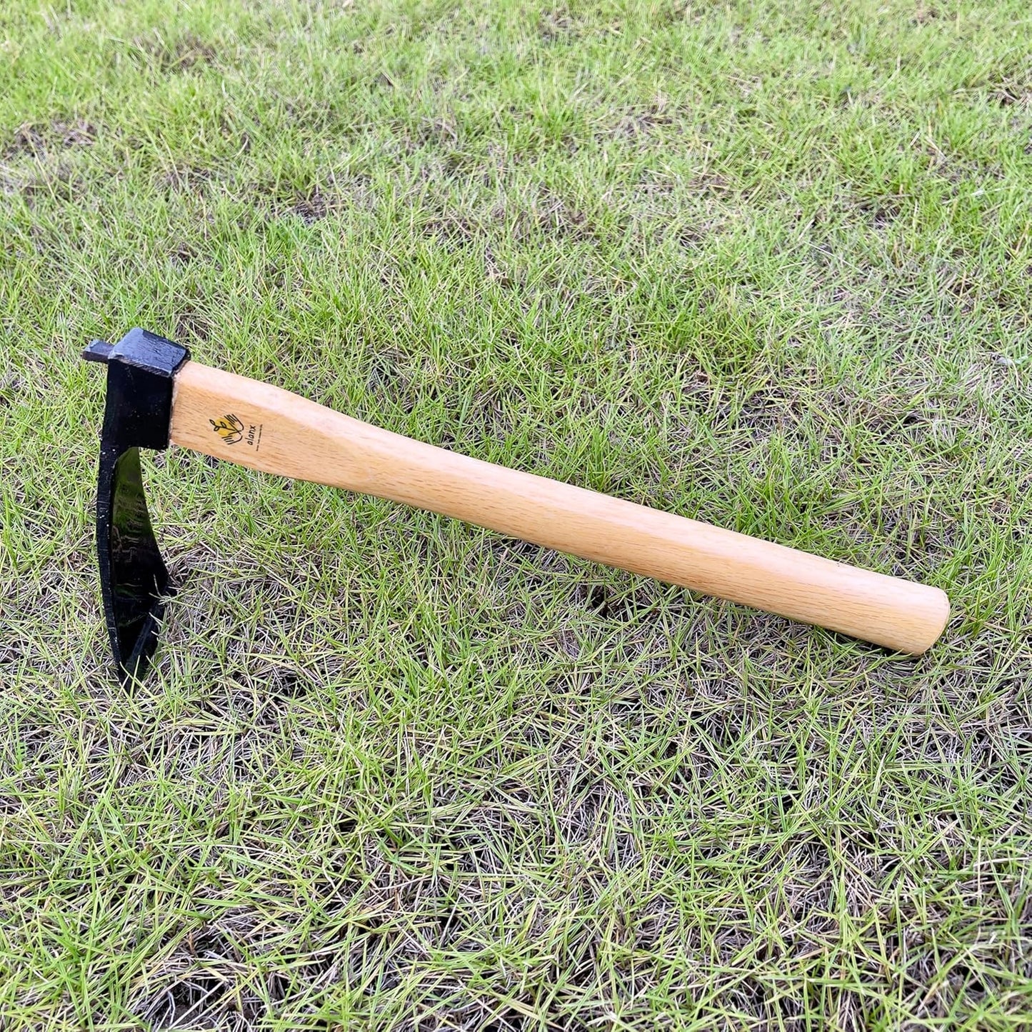 14 Inch Heavy Duty Narrow Hoe, Without Welding, Japanese Carbon Steel with Oak Wooden Handle, Garden Tool for Digging, Weeding, and Planting