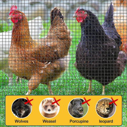 Sunnyglade Hardware Cloth, 1/2 Inch 48" x 100 ft Black Vinyl Metal Mesh Roll, 19 Gauges Chicken Wire Fence Roll, Welded Wire Fencing PVC Coated Wire Fence Rolls for Chicken Coop, Poultry (Black)