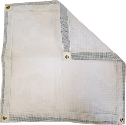 8 Ft. x 10 Ft. White 10 Oz. Vinyl Coated Mesh Tarp