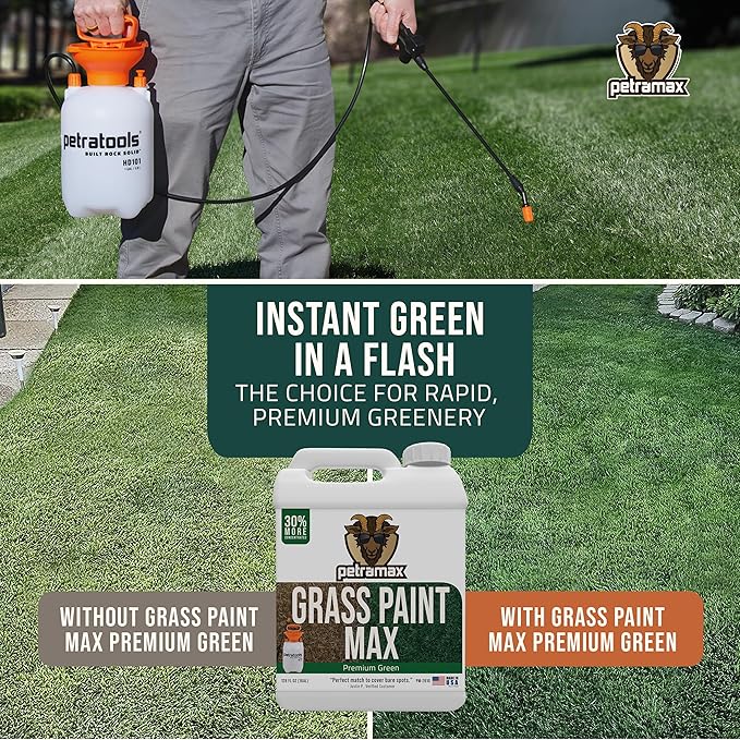 PetraMax 1 Gallon Premium Green Grass Paint Sprayer Bundle