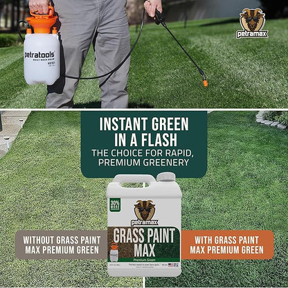 PetraMax 1 Gallon Premium Green Grass Paint Sprayer Bundle