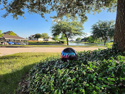Lulu Decor, Rainbow Stainless Steel Gazing Mirror Ball Size 12, Smooth Reflective Shiny Garden Decoration Globe