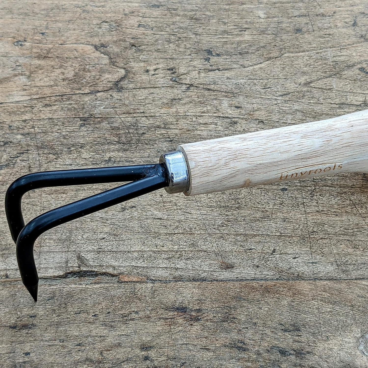 Two Prong Bonsai Root Pick Rake Hardened Carbon Steel Ergonomic Wooden Handle Japanese Import Safely Separate Roots For Repotting Great For Larger Bonsai