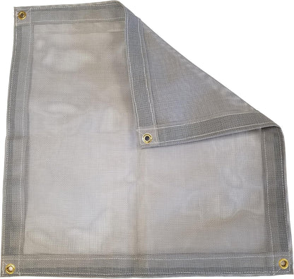 6 Ft. x 8 Ft. Gray 10 Oz. Vinyl Coated Mesh Tarp