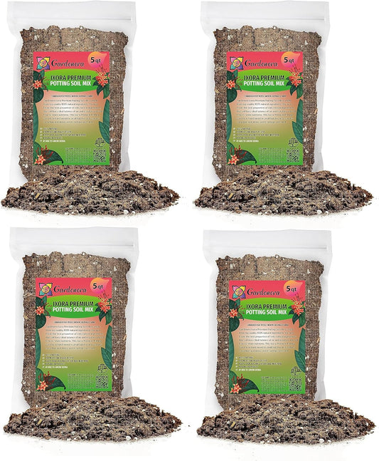 Gardenera Ixora Plant Potting Mix - Unlock Robust Growth and Stunning Flowers with Our High-Performance Formula - 20 Quart
