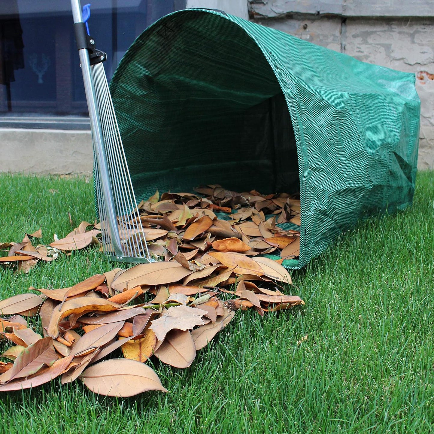 Gardzen 2-Pack 53 Gallon Dustpan-Type Yard Waste Bags, Reusable Heavy Duty Collapsible Garden Leaf Bags, Leaf Collector for Leaves, Lawn Debris & Grass Clippings
