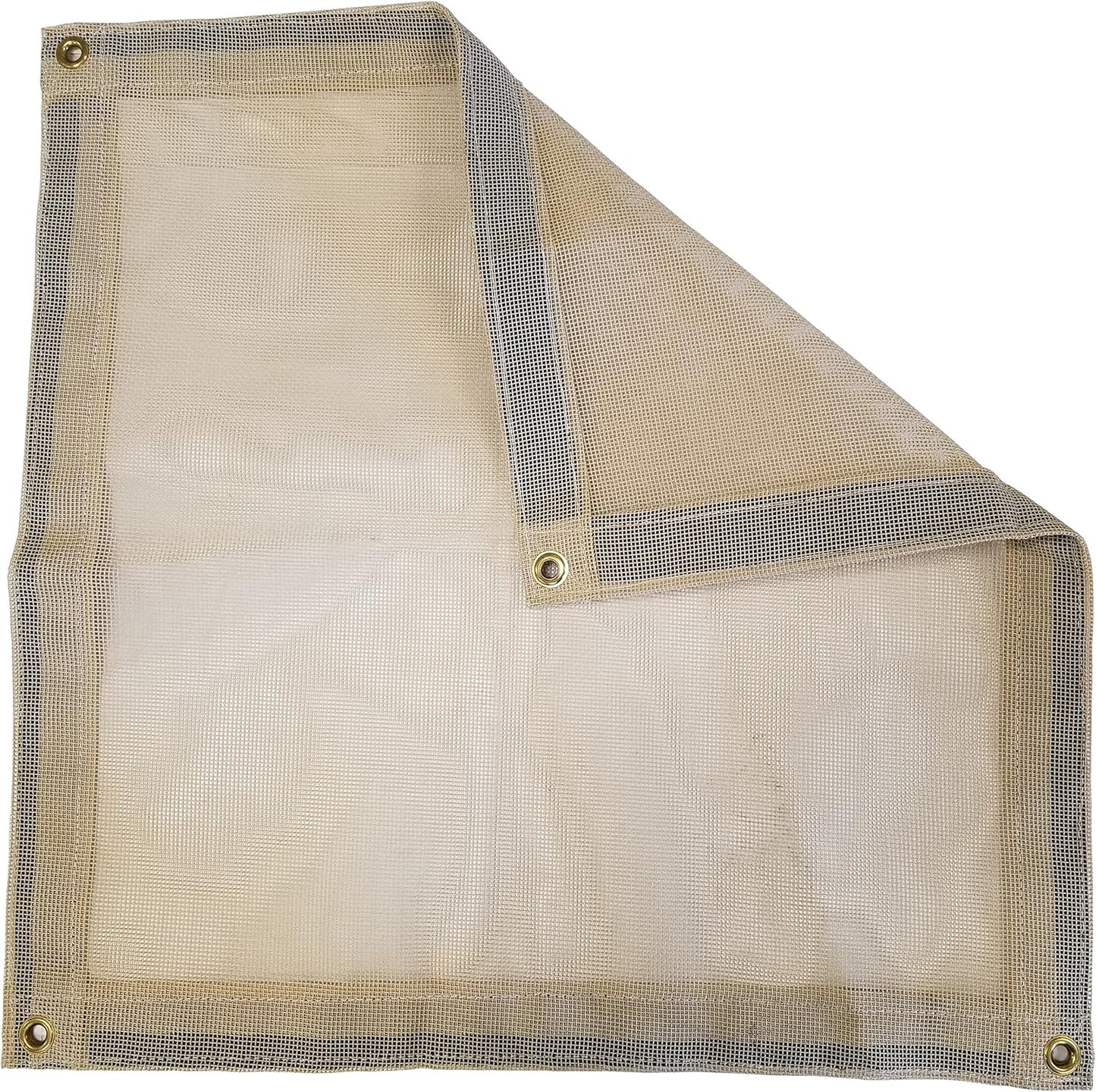 12 Ft. x 18 Ft. Tan 10 Oz. Vinyl Coated Mesh Tarp
