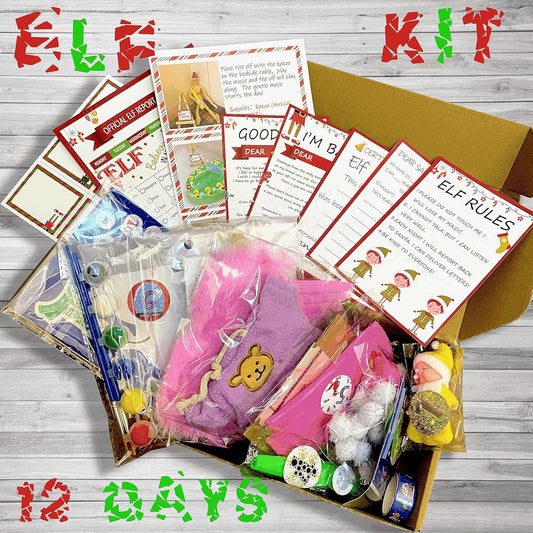 12 Day Christmas Elf Kit 2024 Elf Activities, Miniature Elf Props, Elf Accessories, Elf Mischief, Christmas Activities elf kit Countdown Gift