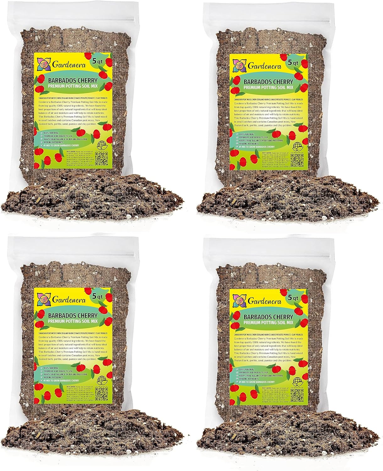 Gardenera Barbados Cherry Plant Potting Mix - Unlock Robust Growth and Zesty Fruits with Our High-Performance Formula - 20 Quart