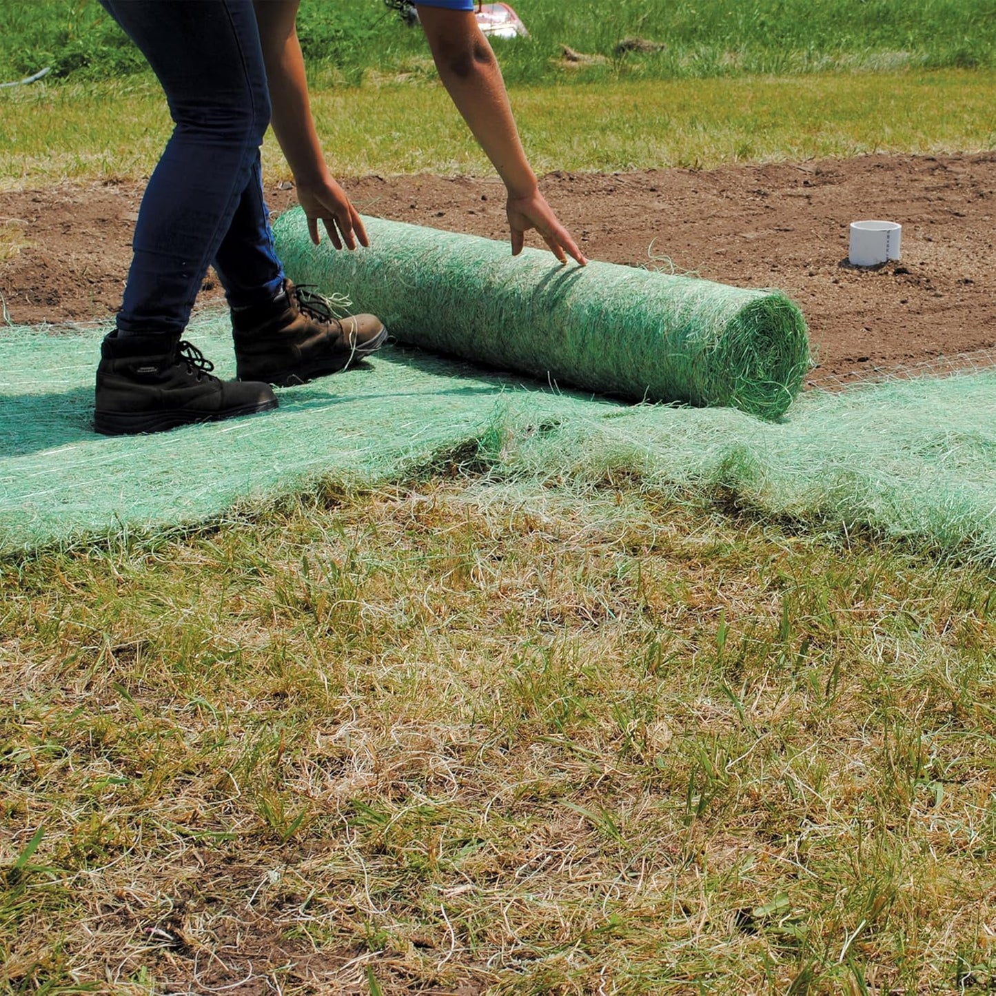 American Excelsior QuickGrass Pro - 4'x50' - Green Erosion Control Blanket Landscape Roll