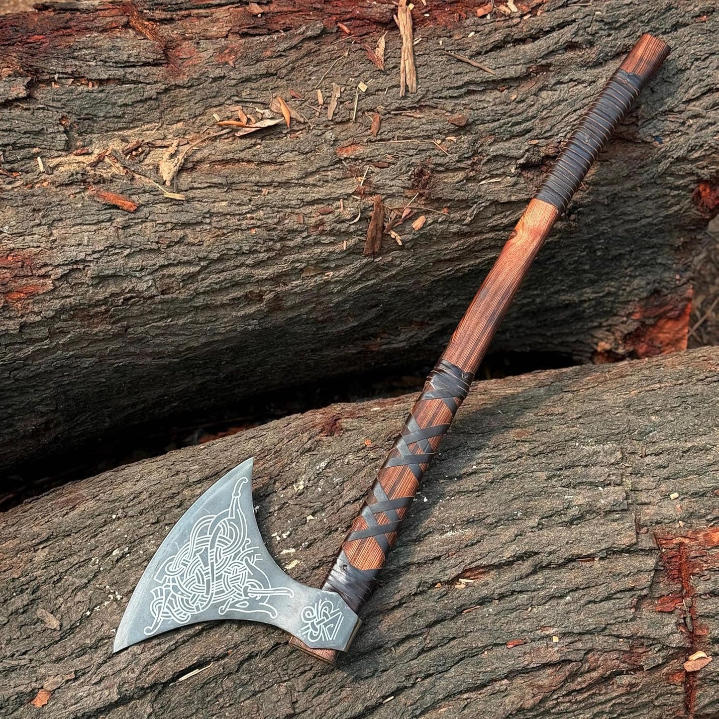 MDM-012 Custom Handmade Viking Axe Real Tomahawk Viking Hatchet Beared Camping Axe, 5160 HIGH Carbon Steel Blade, Throwing Set Vintage Ax Viking Gift for Him - Viking Gifts for Him