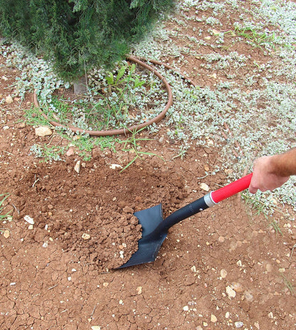 TABOR TOOLS Shovel with Rounded Blade and Long Straight 45 Inch Fiberglass Handle, Digging Spade. J202A. (Straight Handled, Round Blade)